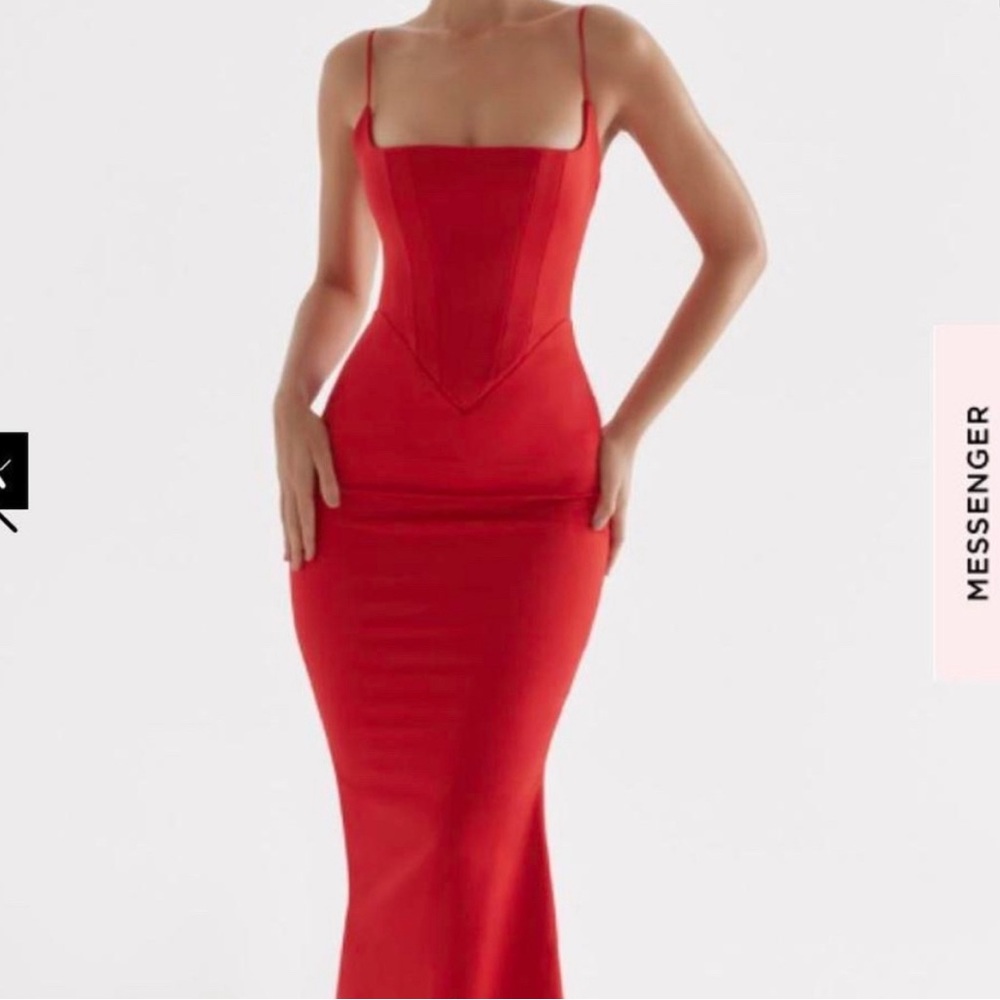 House of CB red Olivette gown